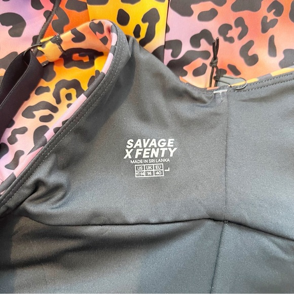 Savage X Fenty Rainbow Leopard Print Jumpsuit - Yellow, Orange, Pink, Purple - Picture 6 of 8